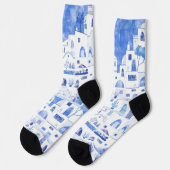 Santorini Waterverf Griekenland Sokken (Links)