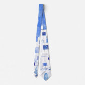 Santorini Waterverf Griekenland Stropdas (Achterkant)