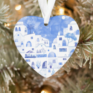 Santorini Waterverf Ornament