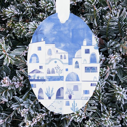 Santorini Waterverf Ornament