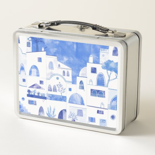 Santorini Waterverf Townscape (Achterkant)