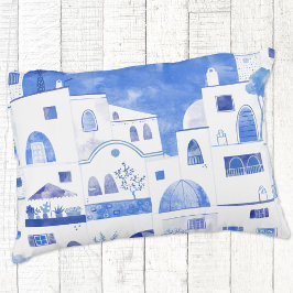 Santorini Waterverf Townscape Accent Kussen