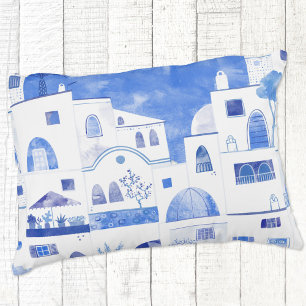 Santorini Waterverf Townscape Accent Kussen