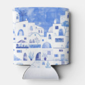 Santorini Waterverf Townscape Blikjeskoeler (Achterkant)