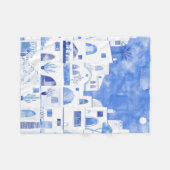 Santorini Waterverf Townscape Fleece Deken (Voorkant (Horizontaal))