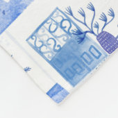 Santorini Waterverf Townscape Fleece Deken (Hoek)