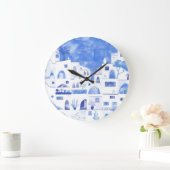 Santorini Waterverf Townscape Grote Klok (Huis)