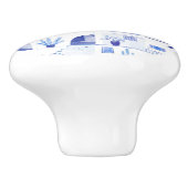 Santorini Waterverf Townscape Keramische Knop (Zijkant)