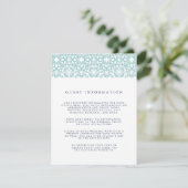Santorini Wedding Details Enclosure Kaart | Aqua (Staand voorkant)