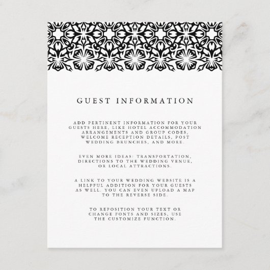 Santorini Wedding Details Enclosure Kaart | Zwart (Voorkant)
