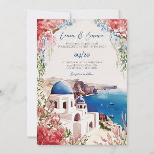 Santorini Wedding Invite Greek Wedding Destination Kaart