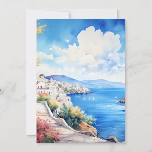 Santorini Wedding Kaart (Achterkant)