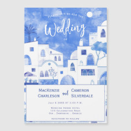 Santorini Wedding Magnetische Uitnodiging