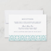 Santorini Wedding Reception Kaart | Aqua (Voorkant)