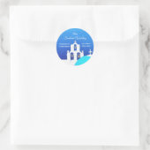 Santorini Wedding Ronde Sticker (Tas)