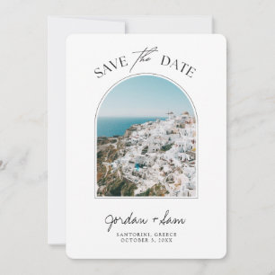 Santorini Wedding Save the Date Kaart