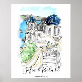 Santorini Wedding, Verloving, Voorstel Poster