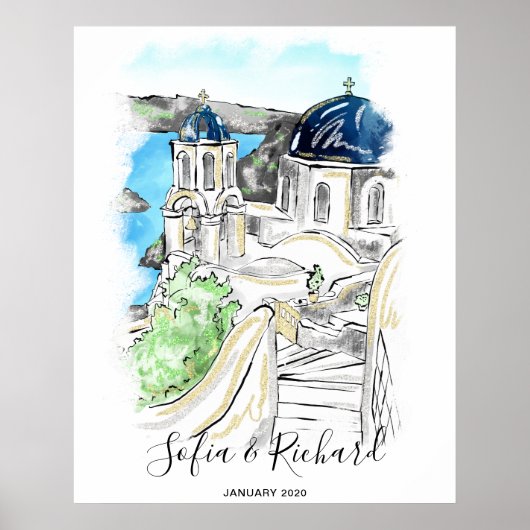 Santorini Wedding, Verloving, Voorstel Poster (Voorkant)