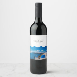 Santorini Wedding Wijn Etiket