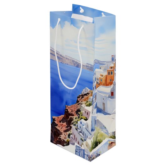 Santorini Wijn Cadeautas (Achterkant Gekanteld)