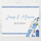 Santorini Wijnlabels Drink Griekenland Huwelijk Gr Sparkling Wijnetiket (Enkel label)