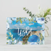 santorini wil je mijn bruidsjonker zijn aanzoekkaa bedankkaart (Staand voorkant)