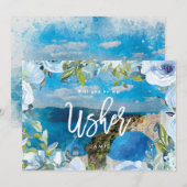 santorini wil je mijn bruidsjonker zijn aanzoekkaa bedankkaart (Voorkant / Achterkant)