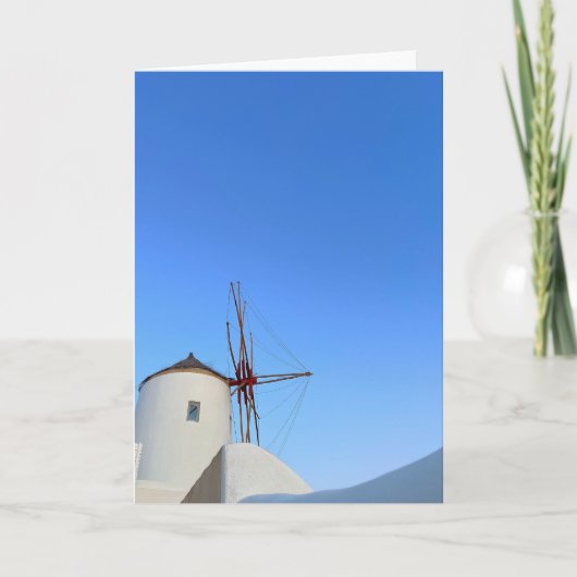 Santorini Windmills Oia Greece Fotografie Kaart (Voorkant)