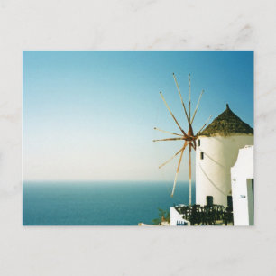 Santorini windmolen, Griekenland Briefkaart