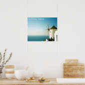 Santorini windmolen, Griekenland Poster (Keuken)