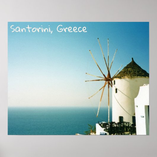 Santorini windmolen, Griekenland Poster (Voorkant)