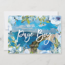 santorini word je mijn page boy voorstelkaart bedankkaart