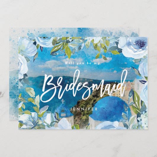 santorini zal je mijn bruidskaartje zijn bedankkaart (Voorkant / Achterkant)