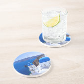 Santorini Zandsteen Onderzetter (Zijkant)