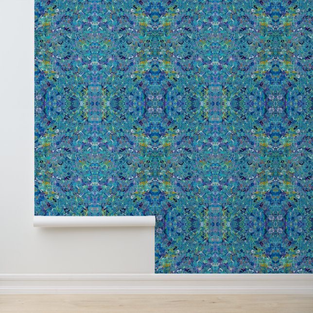 Santorini Zee Abstract Behang (Applicatie)