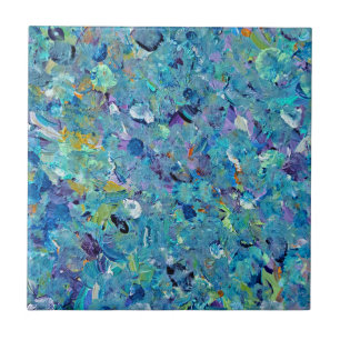 Santorini Zee Glas Abstracte Keramische Tegel Tegeltje