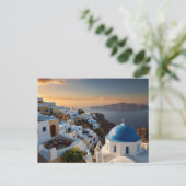Santorini Zonsondergang Bliss Briefkaart (Staand voorkant)