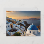 Santorini Zonsondergang Bliss Briefkaart (Voorkant / Achterkant)