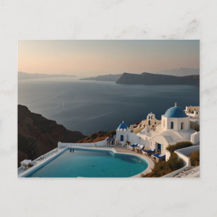 Santorini Zonsondergang Bliss Briefkaart