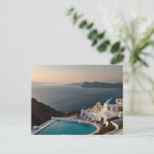 Santorini Zonsondergang Bliss Briefkaart (Staand voorkant)
