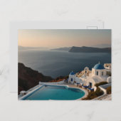 Santorini Zonsondergang Bliss Briefkaart (Voorkant / Achterkant)