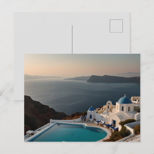 Santorini Zonsondergang Bliss Briefkaart (Voorkant / Achterkant)