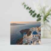 Santorini Zonsondergang Bliss Briefkaart (Staand voorkant)