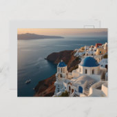 Santorini Zonsondergang Bliss Briefkaart (Voorkant / Achterkant)