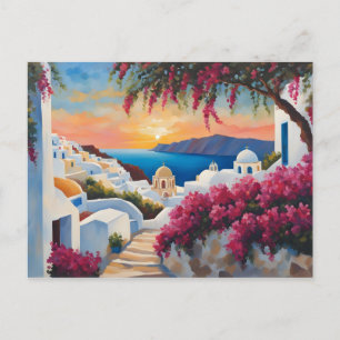 Santorini Zonsondergang Bliss Briefkaart