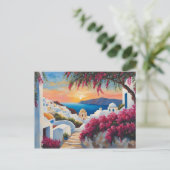 Santorini Zonsondergang Bliss Briefkaart (Staand voorkant)