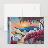 Santorini Zonsondergang Bliss Briefkaart (Voorkant / Achterkant)