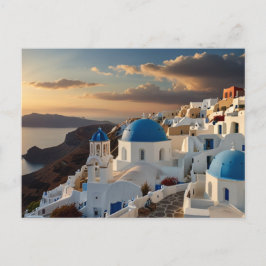 Santorini Zonsondergang Bliss Briefkaart