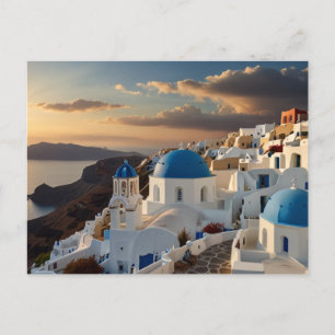 Santorini Zonsondergang Bliss Briefkaart