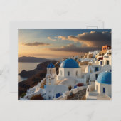 Santorini Zonsondergang Bliss Briefkaart (Voorkant / Achterkant)